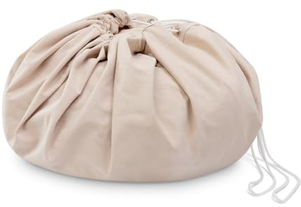 Ehrenkind® 2in1 Spieldecke & Spielzeugsack Ø 150 cm aus Bio-Baumwolle | Kinder Spieldecke mit Aufbewahrung | Robust & Waschbar | Kinderzimmer Ordnung & Spielspaß | Beige