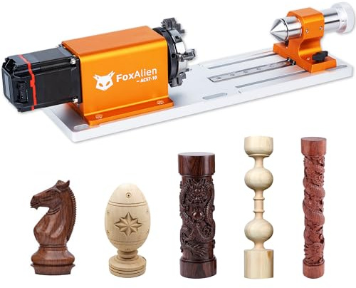 FoxAlien 4th Axis Rotary Module for Masuter 3S, XE-Ultra, XE-PRO CNC Router Machine, with NEMA23 Closed Loop Stepper 10:1 Reduction Gearbox for Cylindrical Wood Metal Engraving (AC57-10)