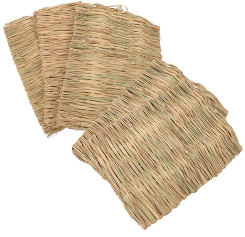 POPETPOP Alfombrillas de Hierba 5piezas para Pequeños Animales como Ratones y Pájaros, Cómodas y Seguras para Excavar y Masticar, Ideales para Jaulas de Cobayas y Conejos