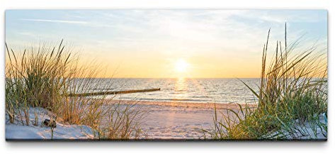 Eau Zone Wandbild Sonnenuntergang an der Ostsee 100x40cm