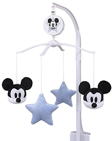 Disney Mickey Mouse - Timeless Mickey Mouse & Stars Musical Mobile, Light Blue, Black, White