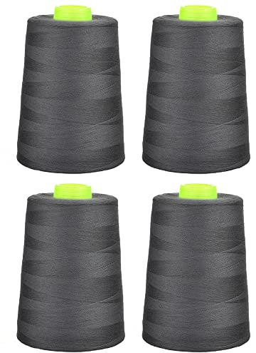 Phönix 4x5000m Universal Qualitätsgarn, Stärke 120 Nähgarn für Overlock-Nähmaschinen (Dunkelgrau)