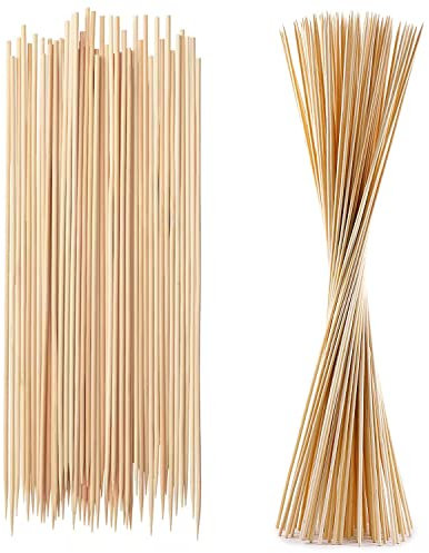 Trimming Shop 80 Stück Bambusspieße, 30 cm lang, langlebige Holzspieße, Schaschlik, Marshmallow, Grill, Obst, Cocktail, Schokolade, Brunnen, Party