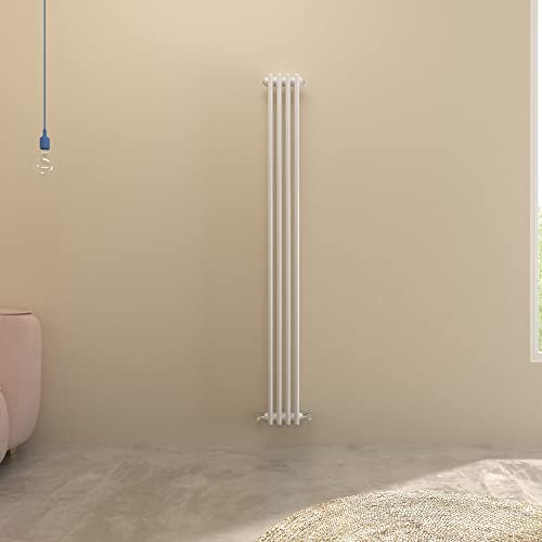 White Traditional Radiator Cast Iron Style Vertical Radiator Double Columns Heating Centre Radiator for Bathroom,Living Room and Kitchen1800x200mm
