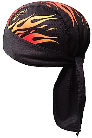 Magiska halsdukar skalle keps justerbar bandanna keps svettabsorberande huvudduk anti-UV huvudskydd svart huvudsjal cyklist branddesign, Röd, one size