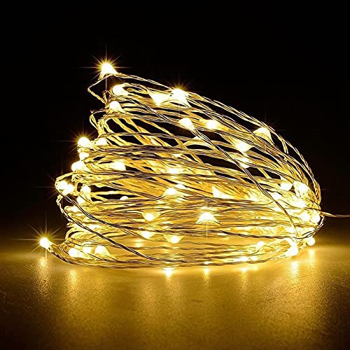 Jsdoin Fairy Lights, 2 PCS 100 LED Battery Operated String Lights Copper Wire Light for Indoor Outdoor Lighting, Bedroom, Wedding Decor, Party, Christmas, Tree Decoration(10M/33ft，WarmWhite)