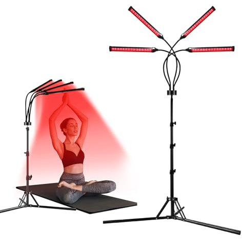 Red Light Lamp with Stand, 180LEDs Red Light with Timer, 660nm & 850nm Near Infrared Light Lamp for Home Use