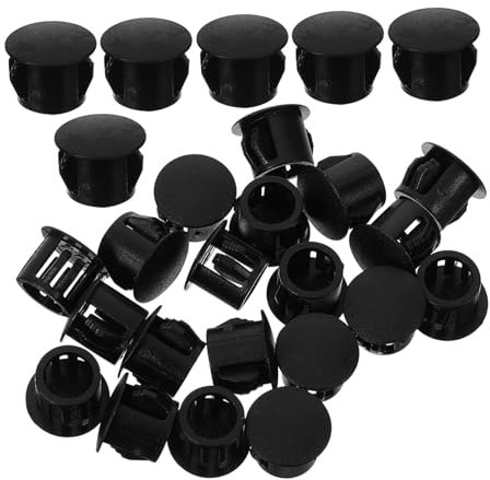 FUNOMOCYA 50 Stück Abdeckungen Für Möbellöcher Dübel Für Möbellöcher Lochkappen Steckerabdeckungen Für Kleine Löcher Dekorative Lochstopfen Schranklochstopfen Löcher Verschließen Nylon Black