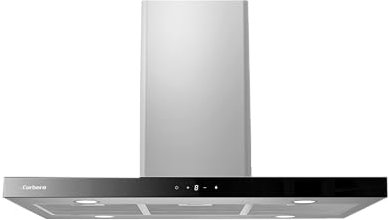 Corberó – Dunstabzugshaube Insel | 90 cm | RODAS9100 | Durchflussmenge 1000 m³/h, 3 Geschwindigkeiten, Aluminiumfilter, 3-lagig, Kohlefilter | Energieklasse A++ | Edelstahl