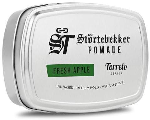 Störtebekker® Premium Pomade Ölbasiert Fresh Apple - Pomade Herren 'Torreto Series' - Mittlerer Halt - Mittlerer Glanz - Haarwachs 125ml - Barbershop Haarpomade - Haarstyling Made in Germany