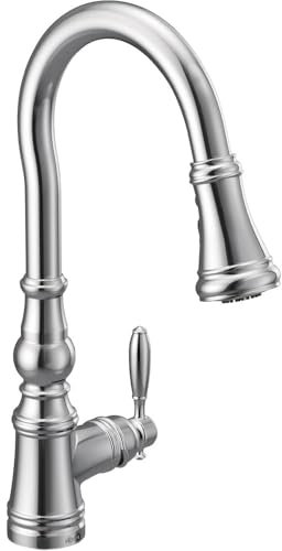 Polished Nickel s Hook Pulldown Kitchen Faucet Featuring Metal Wand with Power Boost,Chrome,Include:1*Faucet