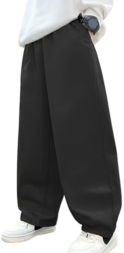 Happy Cherry Pantalon Baggy pour Garçons Adolescents Pantalon Décontracté en Coton pour Enfants Streetwear Hip Hop 120-170