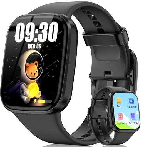 HTTWCOD Kids Smart Watch for Boys Girls, HD Touchscreen Fitness Tracker with Heart Rate, Sleep Monitor, Activity, Pedometer, IP68 Waterproof SmartWatch with/without App, Gifts for Kids 4-12 (Black)