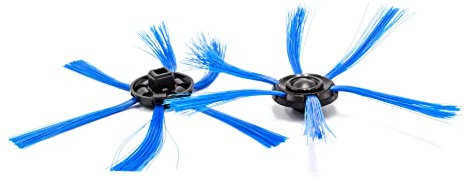 vhbw 2X Cepillo Lateral Compatible con Philips Smartpro Active FC8810 Robot Aspirador -Set cepillos de Limpieza, Negro/Azul