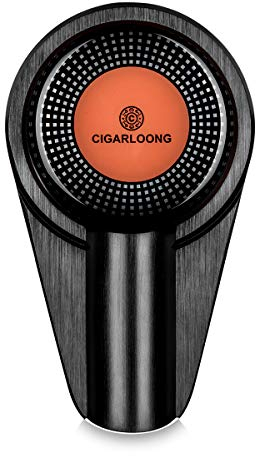 CIGARLOONG Posacenere per sigari singola scanalatura per portacenere per patio/esterno/interno casa (colore: nero)