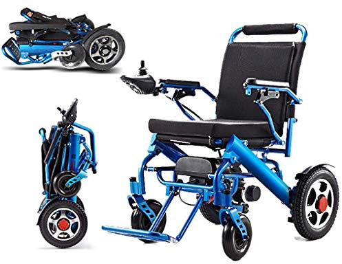 MBEN Silla de Ruedas eléctrica Plegable, Silla de Ruedas Ligera portátil, (batería de Iones de Litio), Plegado de un botón para facilitar el Transporte sólo 23 kg