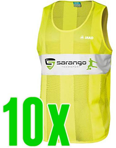 Jako Trainingsleibchen gelb 10er Set Sarango Logo, Wähle Deine Größe:0 (Bambini)