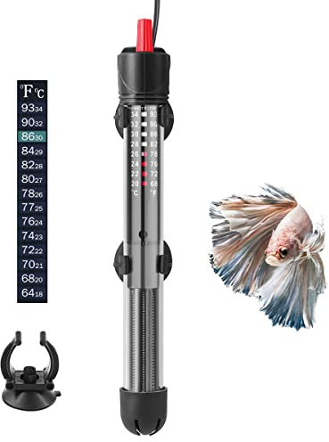 HITOP HP-608 100W Submersible and Adjustable Aquarium Heater With Thermometer and Suction Cups