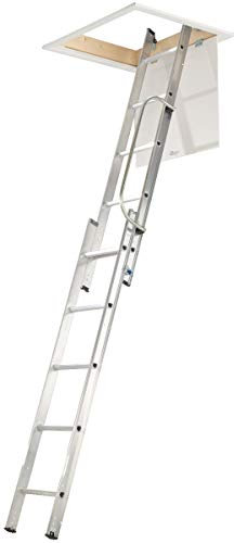 Werner Two Section Aluminium Loft Ladder with Handrail