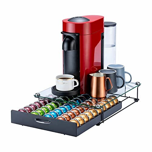 Flagship Organizador de cápsulas de café Vertuo para almacenamiento de cápsulas Nespresso (capacidad de 50 cápsulas)