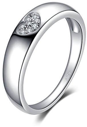 JewelryPalace Coeur Noeud Bague de Fiançailles Femme Alliance, Zircone Cubique en Bagues Argent 925 Mariage Promise Cadeau Anniversaire Magnifique, Bijoux femme