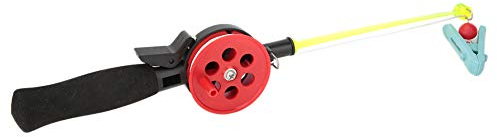 Angelrute, 2 Stück, Tragbare Mini-EIS-Angelrute für den Außenbereich mit Clip, Angelrute, Mini-EIS-Angelrute, Kinder-Angelrute, Garnelenkrabbenstange für Garnelenkrabben