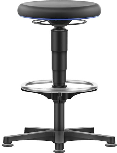 bimos | Hocker Allround | mit Gleitern | Fußring | PU-Schaum | Farbring blau