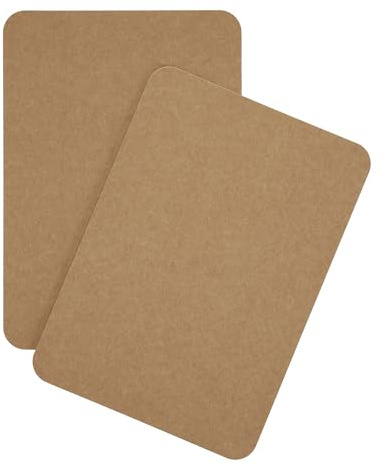 Juego de tarjetas en blanco DIN A5 con esquinas redondeadas para manualidades y personalización, 300 g/m², cartón fotográfico, papel de estraza (papel de estraza de 300 g/m², 25 tarjetas)