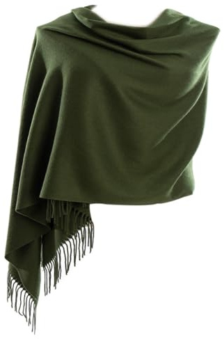CYZLANN Halsdukar för kvinnor mjuka sjalar och wraps kashmir känsla halsdukar för kvinnor och män, Armégrönt, one size