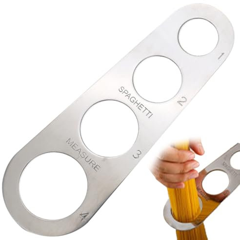GHPKOTW Misuratore Di Spaghetti In Acciaio Inox Con 4 Fori Di Misurazione, Misuratore Di Spaghetti In Acciaio Inox, Strumenti Per La Cucina, Porzionatore Di Spaghetti, Misuratore Di Spaghetti
