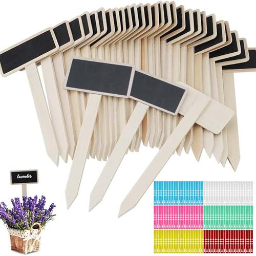 Lot de 160 étiquettes pour plantes - Étiquettes pour plantes - Avec stylo de marquage pour graines en pot, légumes fermiers - 40 étiquettes en bois + 120 panneaux suspendus pour plantes