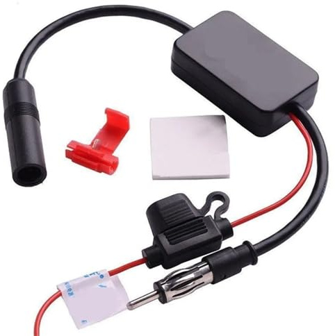 Antenne Voiture Amplificateur de Signal Universel 12 V pour autoradio FM 88-108 MHz, Compatible avec Les véhicules Marins et Automobiles. Antenne Automobile