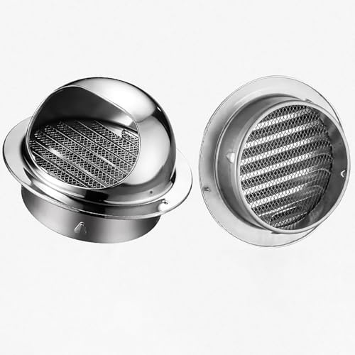 Ventilationsgaller Runt Väderskyddsgaller Rostfritt Stål, Frånluftsgaller med Robust Fågelskyddsgaller, Avluftsgaller för Torkventilationsskydd Badrum och Husbilar(130mm/5.1in)