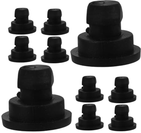 FRCOLOR 12 Piezas de Patas de Goma Negras para Olla Arrocera y Freidora de Aire Aislamiento Térmico y Reducción de Vibraciones para Cocinas y Dormitorios
