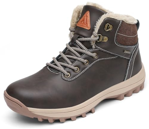 PASTAZA Warme Winterschuhe Herren Damen Winterstiefel Outdoor Winterboots Gefüttert Schneestiefel Braun 43