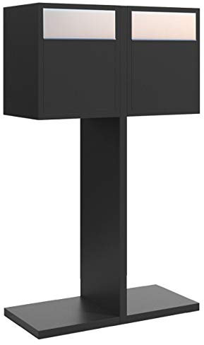 Briefkastenanlage, Design Briefkasten Hermes Double for Two Schwarz/Edelstahl - Bravios