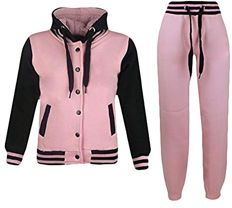 A2Z För Kids Träningsdräkt Flickor Pojkar Baseboll Enfärgad Topp Byxor - T.S B.B Plain Baby Pink & Black 13