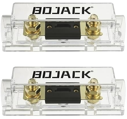 BOJACK 2 pezzi 250A portafusibili ANL con guscio trasparente e 2 pezzi 250 Amp 32 VDC ANL fusibili per sistema audio e video