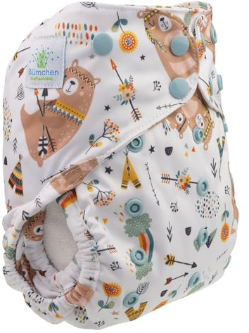 Blümchen One Size Überhose Drucki - 3-16kg Mama Bär