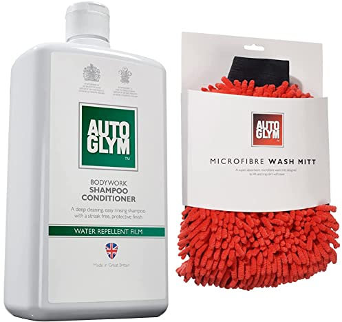 Autoglym BSC001 Bodywork Shampoo Conditioner, 1 Litre & Microfibre Wash Mitt