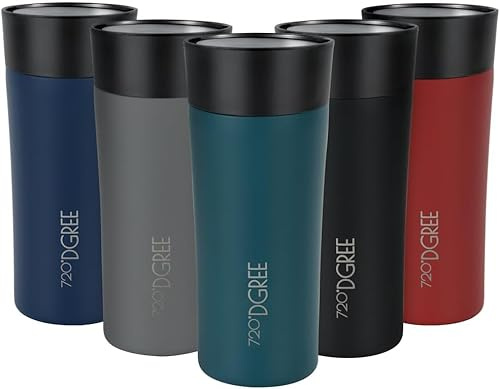 720°DGREE Travel Mug 350ml “PleasureToGo 2.0“ - Choose from 3 Sizes, 5h Hot, 10h Cold, Leakproof, 360° Drinking, BPA-Free, Hygienic - Slim Stainless Steel Thermo Cup for Coffee, Tea to Go - Green