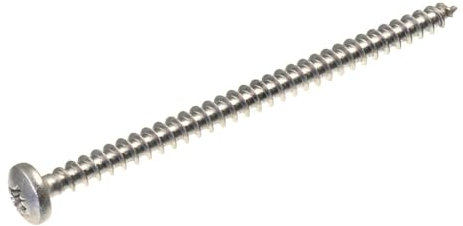 SECCARO Tornillo de cabeza semicircular para aglomerado (5 x 80 mm, acero inoxidable V2A VA A2, tornillo de rosca completa, Phillips, PZ, 100 unidades)
