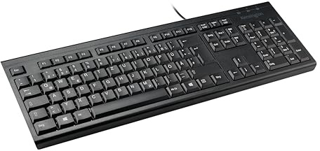 Kensington KB100 EQ kabelanslutet tangentbord, QWERTZ, kompatibelt med Windows och Mac OS, smal design, stänksäker, hölje och tangenter till 60% återvunnet material* (K63727DE)