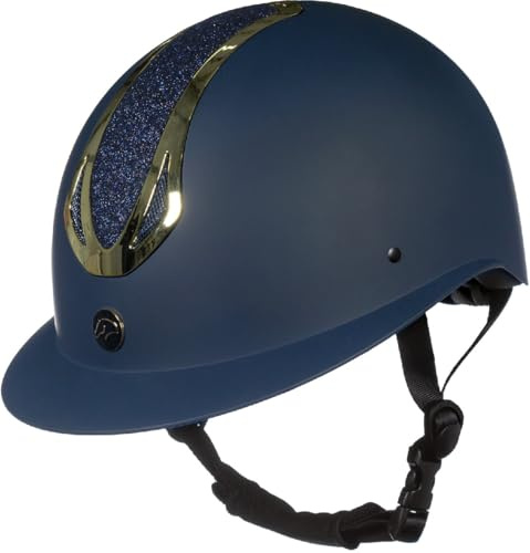 HKM Damen Illusion Reithelm, Dunkelblau/Gold, 55-57 cm