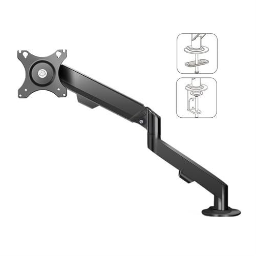 Soporte Monitor Soporte for un solo monitor, soporte for escritorio con brazo for un solo monitor, brazo for monitor con resorte de gas totalmente ajustable que se adapta a monitores planos/curvos de