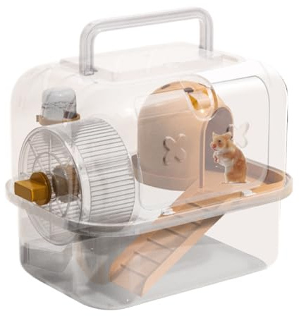 Cages Voyage du Hamster - Porte-Animaux Portables, Caisse Claire des Rongeurs | Cagee Dee Sortie Petite Animale Respirante, Hamster en Plastique Transparent, Boîte Support Légère, Encein