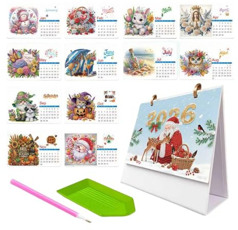 Gem Painting Calendars 2026 | Gem Art 2026 Planner,Aesthetic Planner for School Dormitory Apartment Room Travel Vacation Classroom Party Thanksgiving