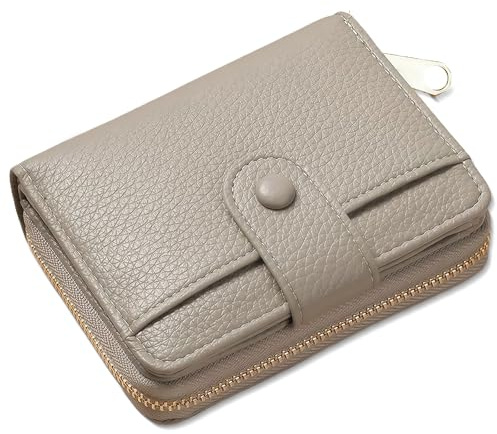 GWAWG Piccola borsa da donna in pelle, delicata e morbida, minimalista, per donne e uomini, mini portafoglio per adolescenti, custodie per carte e organizer per denaro, con tasca portamonete con