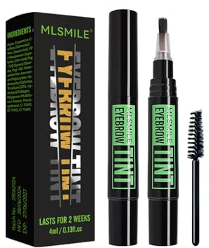 MLSMILE Kit de teinture temporaire pour sourcils, gel brun pour sourcils, gel pour sourcils couleur naturelle, waterproof, longue tenue, dure jusqu'à 7 jours