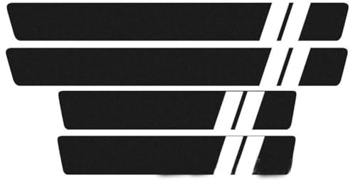 4 Piezas Pegatina de Decoración para Estribos para Fiat 600 Hybrid 2024-2027, Fibra Carbono Película Protectora para Umbral de Puerta,G/Short White Line